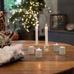 Gilded Concrete Votive & Taper Set