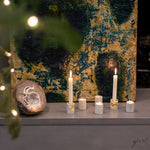 Gilded Concrete Votive & Taper Set