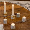 Gilded Concrete Votive & Taper Set