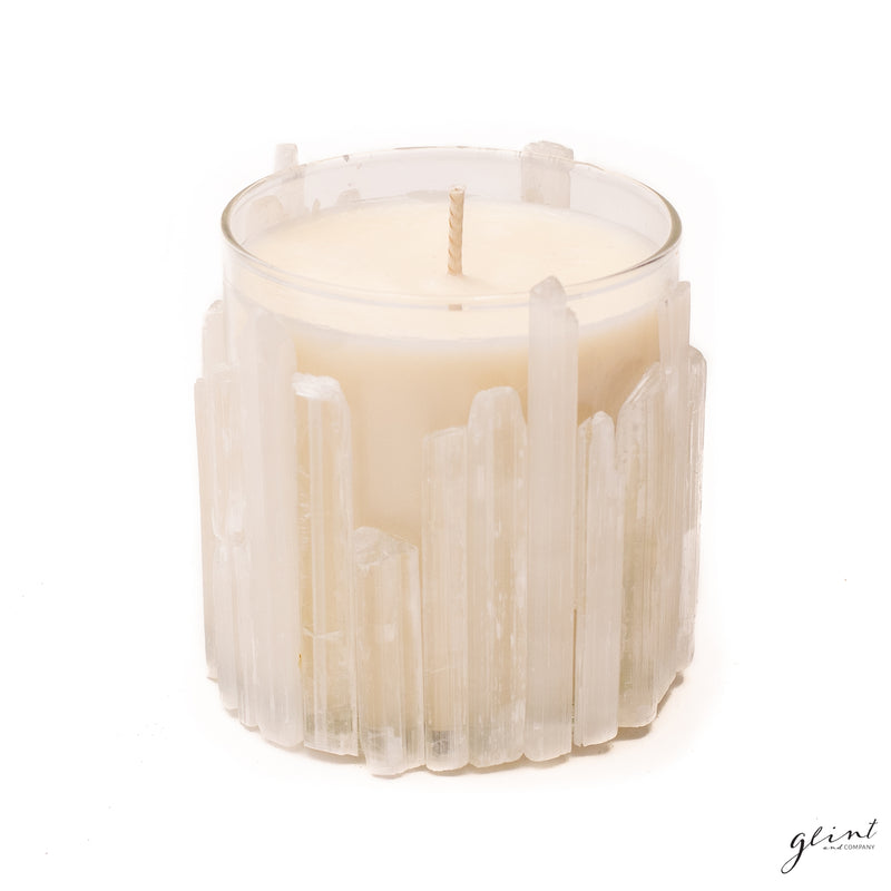 Selenite Candle Unscented 10 oz